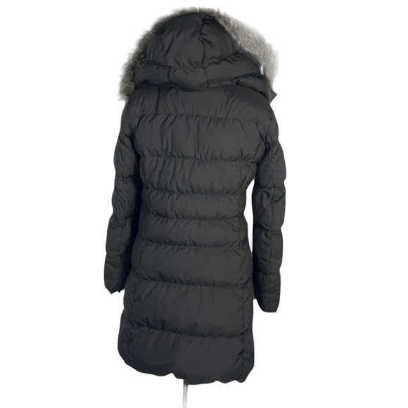 Uniqlo Down Puffer Jacket women’s small Black Hooded Long Lightweight Full Zip - Picture 4 of 9